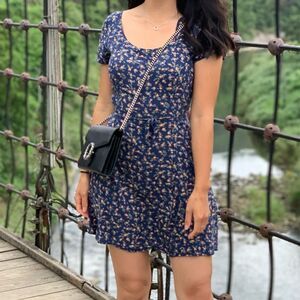 Forever 21 Navy Floral Mini Dress